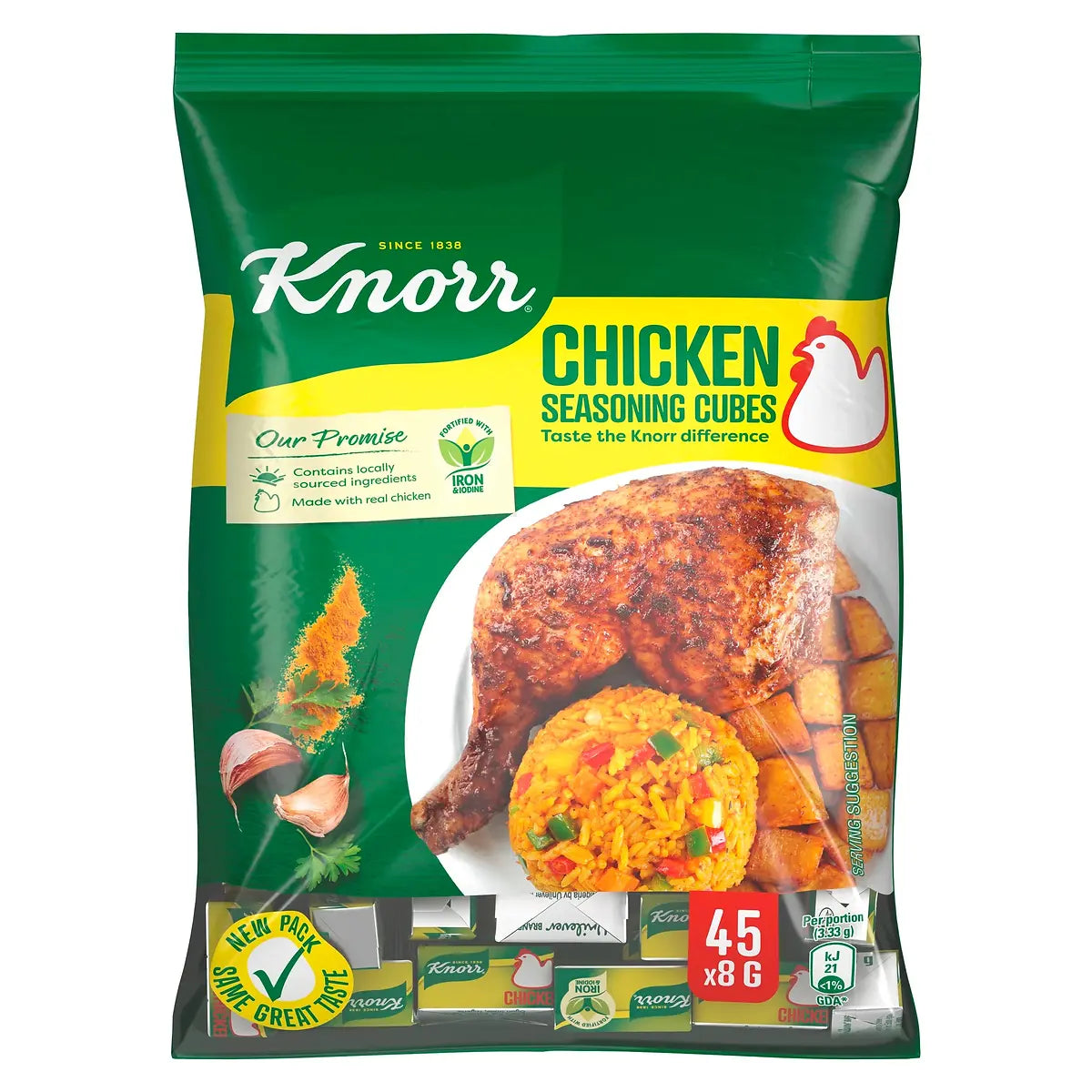 Knorr Chicken Seasoning Cubes (45 x 8g) - Buy Frozen meat, Fish & Poultry Online UK | 3SIEE Foods