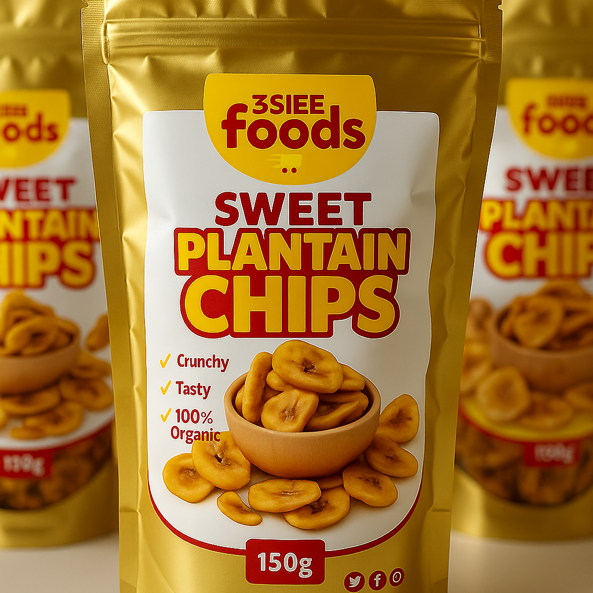 Sweet Plantain Chips Box 150g (Box of 24) - Buy Snack & Confectionaries Online UK | 3SIEE Foods