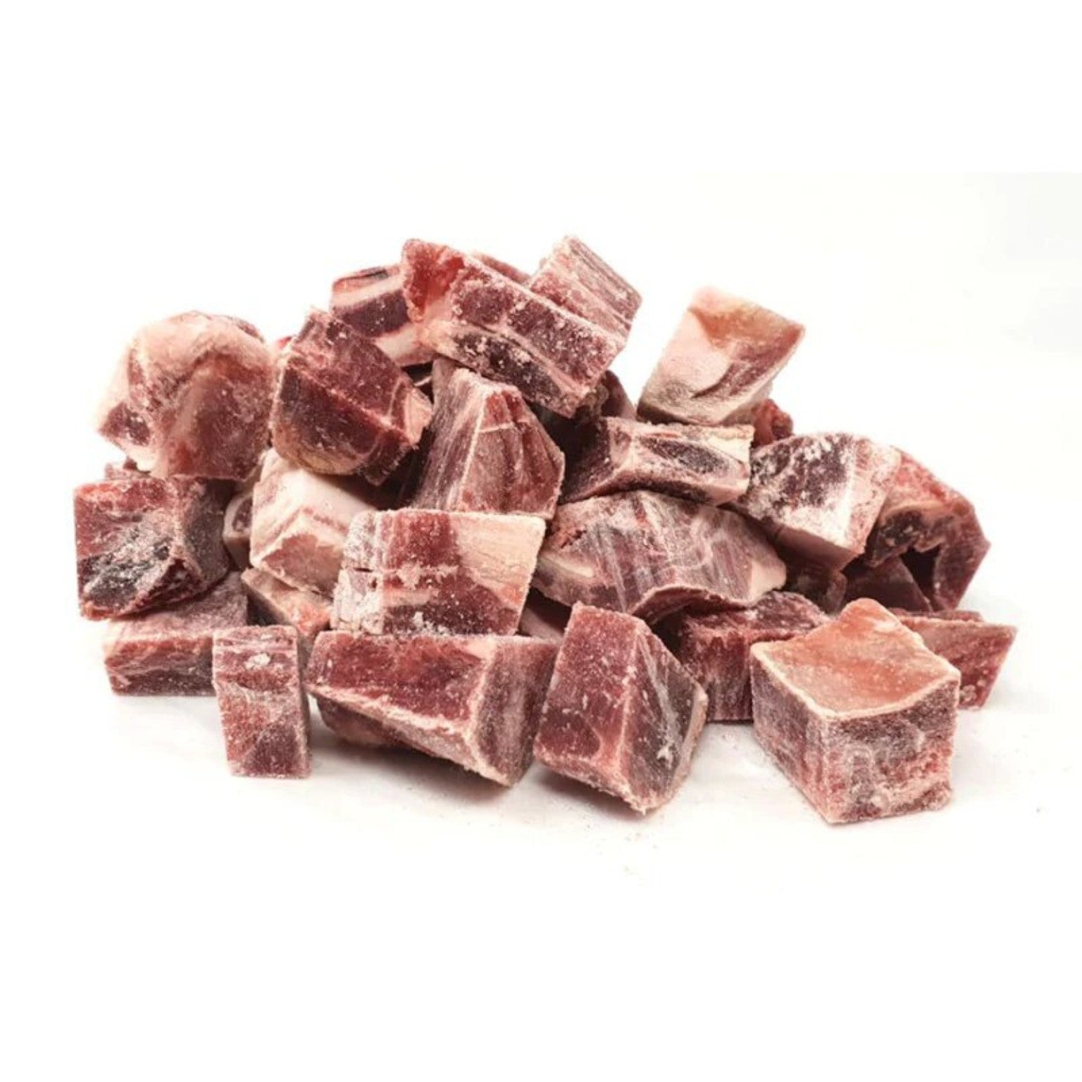 Halal boneless goat meat cut into frozen cooking pieces, 1kg